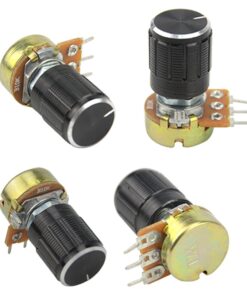 WMYCONGCONG 20 PCS B10K 10K Ohm Knurled Shaft Linear Rotary Taper Potentiometer with Black Knob(WH148) Kit 13 61FZtmW rhL