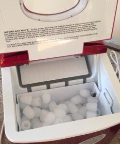 Newair Countertop Ice Maker Machine 28 lbs. of Ice in 24 Hours, Portable Design in Red with 3 Bullet Ice Cube Sizes, Convenient Rapid Ice Production, Insulated Storage 42 61FaEoiNRCL