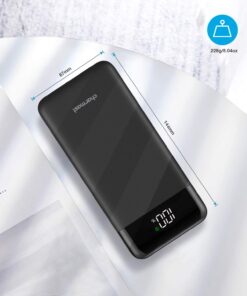 Charmast Portable Charger, USB C Battery Pack, 3A Fast Charging 10400mAh Power Bank LED Display, Slim Portable Phone Battery Charger for iPhone 13 12 11 X 8 7 Samsung S21 S20 Google LG OnePlus iPad Black 34 61Fd NvOSL