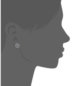 Amazon Collection Sterling Silver Sky Flower Stud Earrings Purple Amethyst 21 61FdOdithyL