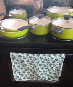 Cook N Home Pots and Pans Set Nonstick, 10 Piece Ceramic Kitchen Cookware Sets, Nonstick Cooking Set with Saucepans, Frying Pans, Dutch Oven Pot with Lids, Green 10-Piece 45 61FeJZphVhL