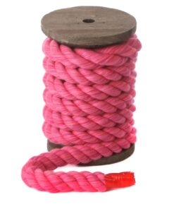 Ravenox Natural Twisted Cotton Rope | Made in The USA | Strong Triple-Strand Cordage for Sports, Décor, Pet Toys, Crafts, Macramé & Indoor Outdoor Use| by The Foot & Diameter (Multiple Color) Hot Pink 1/2 Inch x 25 Feet 13 61FhLYfsEvL