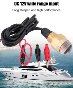 Alternative view of Aramox Drain plug light, Marine Boat 12V Brass Glass Blue LED Underwater Light Lamp Drain Plug1/2" NPT Yacht Accessory