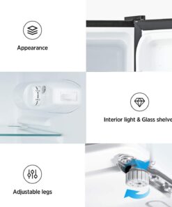 Midea WHD-113FSS1 Compact Refrigerator, 3.1 cu ft, Stainless Steel Double Door 29 61FmeM89HWL