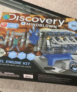 Discovery #MINDBLOWN Model Engine Building Kit, DIY 4-Cylinder Combustion Engine, Working Pistons Fan Valves Belts LED Lights, STEM Mechanic Engineering Construction Experiment Set, Kids & Adults Gift 28 61FpLmpRgAL 1