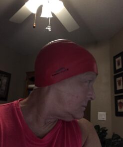 Reversible Silicone Swim Cap, Waterproof 2-in-1 Swimming Caps for Men and Women with Carry Bag, Flexible Adult Swimmers Cap for Short and Medium Length Hair Blue/Black 18 61FqgHuYZL