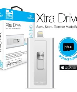 Naztech Xtra Drive 16GB USB 3.0 Mobile Flash Drive with Lightning Connector For iPhone, iPads & Computers 27 61FsGcTmoiL