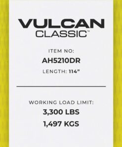 VULCAN Axle Tie Down Combo Strap Kit - 2 Inch - Classic Yellow - 3,300 Pound Safe Working Load Snap Hook, Classic Yellow (2 Pack) 14 61FtQPaQ7L