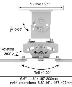 QualGear PRB-717-Wht Ceiling Mount Projector Accessory White Mount 32 61FupuR87pL