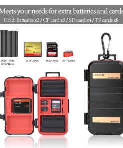 Camera Battery and Memory Card Storage Case, SD CF Memory Cards Holder Case, Waterproof & Shockproof Plastic Tank Organizer for Nikon, Canon Camera Batteries, Good for Outdoor Travel Use 17 61Fur 9aLL
