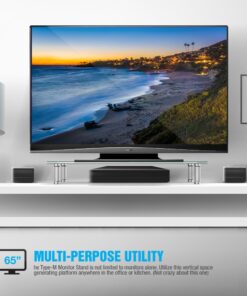 Eutuxia Type-M Tempered Glass Monitor Stand, TV, Laptop, Computer, All-in-One Desktop, Printer Stand/Riser.for Home, Office, Cubicle. Stay Organized & Save Space. 27.8 x 11 x 3.5" Type M 27 61FvRH4LM3L 1