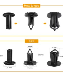 GOOACC 40PCS Nylon Bumper Fastener Rivet Clips 8mm for GM 21030249 Ford N807389S & Chrysler 6503598 Automotive Assembly Expansion Screws Kit 40PCS Fastener Clips 8mm 24 61FwIa IINL 1