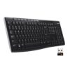 Logitech K270 Wireless Keyboard for Windows, 2.4 GHz Wireless, Full-Size, Number Pad, 8 Multimedia Keys, 2-Year Battery Life, Compatible with PC, Laptop, Black