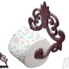 Decorative Cast Iron Fleur De Lis Toilet Paper Roll Holder - Wall Mounted, Rust Brown - French-Inspired, Vintage Rustic Design - Bathroom Accessory with Easy Installation - Included Screws and Anchors 14 61G0Uce2WOL