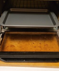 Ecolution EIOGY-1204 Toaster Oven Bakeware 4Piece Set | Nonstick Heavy Duty Carbon Steel,Gray Gray 37 61G1SKyeUYL