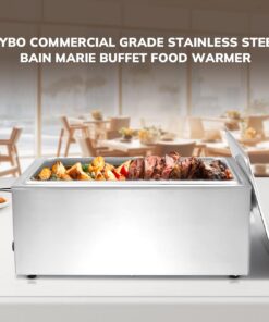 SYBO Commercial Grade Stainless Steel Bain Marie Buffet Food Warmer Steam Table for Catering and Restaurants (1 Section) 1 Section 16 61G4m PyPEL