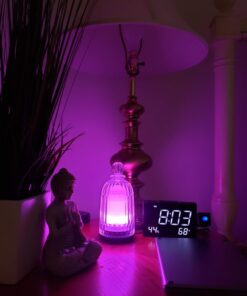 DOUDING Aroma Glass Diffuser for Essential Oil, Cool Mist Glass Humidifier with 7 LED Color Changing Light, Auto-Off Safety for Home Office Spa, 120ml(Black Base) Black Base 46 61G5CRLF9QL