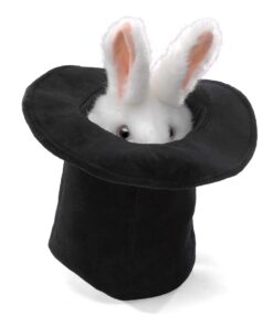 Folkmanis Rabbit In Hat Hand Puppet Black, White, Pink, 1 EA 13 61G5hCmyDTL