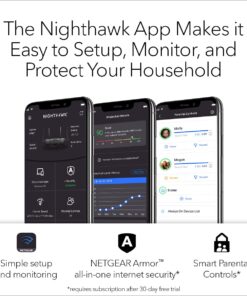 NETGEAR Nighthawk Smart Wi-Fi Router (R6900P) - AC1900 Wireless Speed (Up to 1900 Mbps), Up to 1800 Sq Ft Coverage & 30 Devices, 4 x 1G Ethernet and 1 x 3.0 USB Ports, Armor Security AC1900 WiFi with MU-MIMO 20 61G5mlSB1CL 4