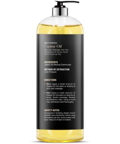 MAJESTIC PURE Castor Oil, 100% Natural Wonder Oil with Numerous Hair, Scalp, Skin and Nails Benefits - Packaging May Vary- 16 fl oz 16 Fl Oz (Pack of 1) 33 61G6AFh92uL