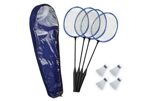 Poolmaster Deluxe Badminton Set for Swimming Pools & Backyards - Includes 4 Rackets, 4 Birdies, Carrying Case (New & Improved 2020 Version)