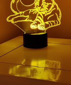 Christmas Gift Pet Cat 3D Illusion Birthday Present Beside Table Lamp, Gawell 16 Colors Changing Touch Switch Decoration Night Lamp with Remote Control Cat Lover Theme Toy 20 61G98AgxL