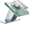 BWE Waterfall Bathroom Faucet Chrome Glass Spout Bathtub Sink Faucets with Supply Lines Single Handle Single Hole Modern Lavatory Vanity Bath Mixer Tap 57 61GA2ynunYL
