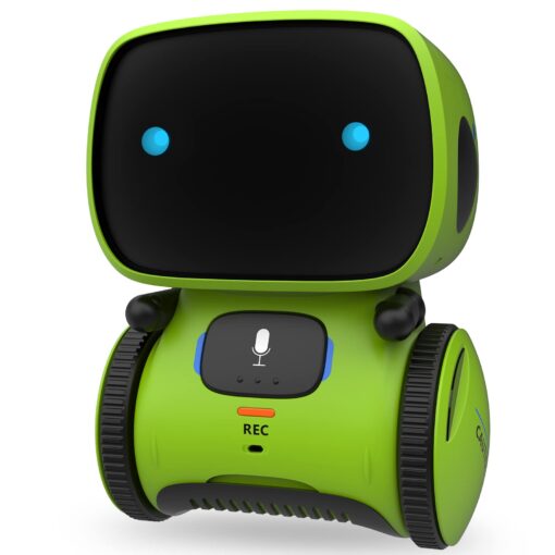 GILOBABY Kids Robot Toys, Interactive Robot Companion Smart Talking Robot with Voice Control Touch Sensor, Dancing, Singing, Recording, Repeat, Birthday Gifts for Boys Ages 3+ Years (Green) Green, Black