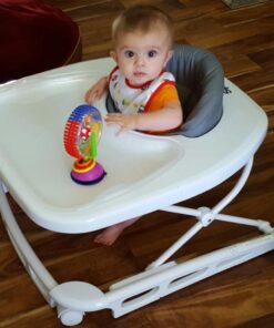 Joovy Spoon Baby Walker & Activity Center Featuring Three Adjustable Heights, Tough Luggage Grade Seat Material, and 30 lb Weight Capacity - JPMA Safety Certified (Charcoal) Charcoal 50 61GDBmtLsfL 2