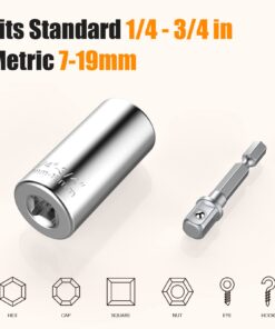 Super Universal Socket Tools Gifts for Men,KUSONKEY Christmas Gifts Stocking Stuffers for Men, Professional 7mm-19mm Tool Sets with Power Drill Adapter, Cool Gadgets for Men,Dad,Husband, Boyfriend 24 61GFPmwvsL