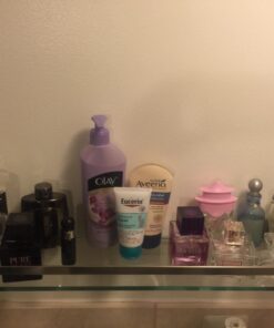 Organize It All Wall Mounting Glass Shelf with Nickle Finish and Rail 42 61GGiesnL