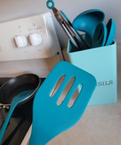 StarPack Basic Silicone Cooking Kitchen Utensils Set (5 Piece) - Cooking Utensils Set with Heat Resistance up to 480°F - Large & Small Spatulas, Whisk & Basting Brush Silicone Utensils (Teal Blue) Basics (Heat Resistant 480°F) Teal Blue 17 61GGzk3dgmL