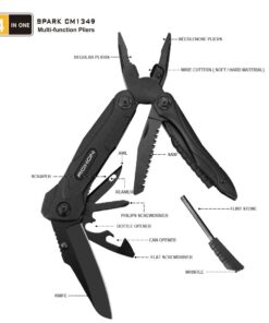Roxon CM1349 SPARK Multitool Plier, 14-in-1 Multitools Folding Plier, Multipurpose Outdoor Survival Portable Multi Tool Set 22 61GH0dBvQ6L
