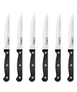 Cook N Home Kitchen Knife Set with Bamboo Storage Block 15-Piece, High Carbon Stainless Steel Blade, Black 15-PC Knife Set 20 61GHIo8fC6L
