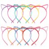 Candygirl Girls Plastic Headbands Cat Ear Headbands for Girls Women Cat Ear Hair Hoops Hair Accessories for Girls and Women Daily Wearing Accessories Party Favor (10pcs mix colors Cat Ear Headbands) 10pcs