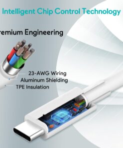 Tearplex Mac Book Pro Charger - 96W USB C Charger Fast Charger for USB C Port MacBook pro & MacBook Air, ipad Pro, Samsung Galaxy and All USB C Device, 6.6 ft USB C to USB C Cable Included White-96W 28 61GHmEwLJSL