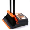 TreeLen Broom and Dustpan Set with 52" Long Handle for Home Kitchen Room Office Lobby Floor Use Upright Stand Up Stand Up Broom with Dustpan Combo A Orange Broom and Dustpan