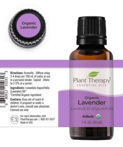Plant Therapy Organic Lavender Essential Oil 100% Pure, USDA Certified Organic, Undiluted, Natural Aromatherapy for Diffusion & Topical Use, For Skin, Hair, Relaxation, Premium Therapeutic Grade 30 mL 1 Fl Oz (Pack of 1) 15 61GRrHDH6CL