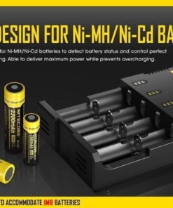 NITECORE New i4 battery Charger For Li-ion / IMR / Ni-MH/ Ni-Cd 18650 18350 16340 RCR123 14500 AA AAA D C w/ Ac and 12V DC (Car) power cords, EdisonBright BBX3 battery box, 2 X AA to D type batteries 22 61GS6DeeeNL