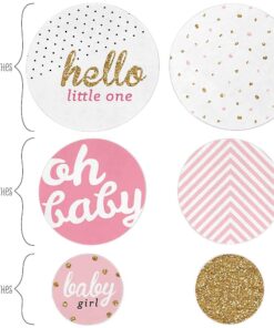 Alternative view of Big Dot of Happiness Hello Little One - Pink and Gold - Girl Baby Shower Giant Circle Confetti - Party Decorations - Large Confetti 27 Count