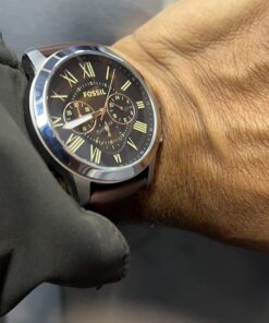 Fossil Grant Men's Watch with Chronograph Display and Genuine Leather or Stainless Steel Band Brown 48 61GUEsGqbaL