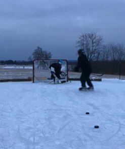 EZGoal 67109 Monster Steel Tube Heavy-Duty Official Regulation Folding Metal Hockey Goal Net, 6 x 4 - Feet, Red 26 61GUM481FL