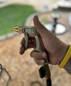 FANHAO Upgrade Garden Hose Nozzle Sprayer, 100% Heavy Duty Metal Handheld Water High Pressure in 4 Spraying Modes for Hand Watering Plants and Lawn, Car Washing, Patio Pet Front Trigger - 4 Patterns 32 61GV1VOQOkL