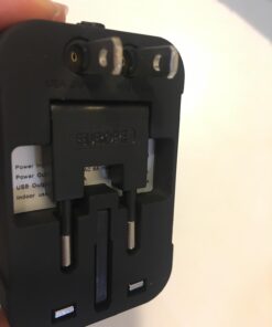 Travel Adapter, JOOMFEEN Worldwide All in One Universal Power Wall Charger AC Power Plug Adapter with Dual USB Charging Ports for USA EU UK AUS Cell Phone Laptop (Black) Black 71 61GVp2k28YL