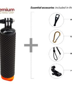 Waterproof Floating Hand Grip Compatible with GoPro Hero 12 11 10 9 8 7 6 5 4 3 3+ 2 1 Session Black Silver Camera Handler & Handle Mount Accessories Kit for Water Sport and Action Cameras (Orange) 29 61GYoA 2ouL 2