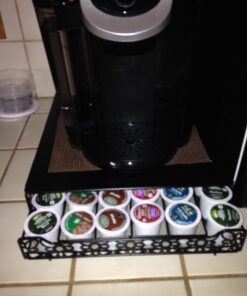 Home-It K Cup Holder for Counter - Storage Drawer for Keurig K-Cup Coffee Pod Organizer - Metal Designed K-Cup Storage, 42 Pod Capacity Compact Under Coffee Pot 33 61GZQ2QSWcL