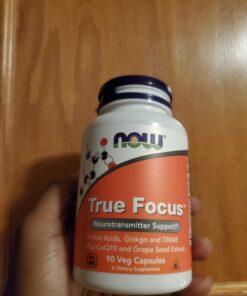 NOW Supplements, True Focus™ with Amino Acids, Ginkgo, DMAE + CoQ10 and Grape Seed Extract , 90 Veg Capsules 27 61GZaGT3sLL