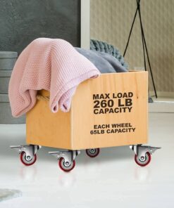 Online Best Service 4 Pack Caster Wheels Swivel Plate On Red Polyurethane Wheels (2 inch with Brake) 2 inch with Brake 18 61GZsIV5bbL