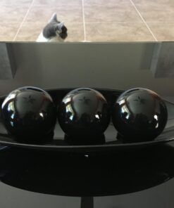 Hosley Decorative Bowl and Orb Set. Ideal Gift for Weddings Special Occasions and for Decorative Centerpiece in Your Living Dining Room (Black) Black 34 61Ga0pc01RL