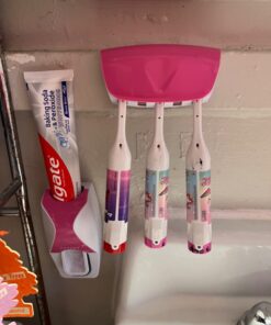 WAYCOM Dust-Proof Toothpaste Dispenser Toothpaste Squeezer Kit (Pink) Pink 24 61GaOvKAGL